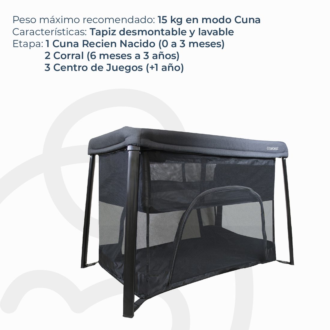 Cuna Corral 3 en 1 Safe & Sleep